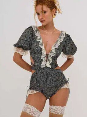 For love & lemons evangeline teddy romper. Size M.